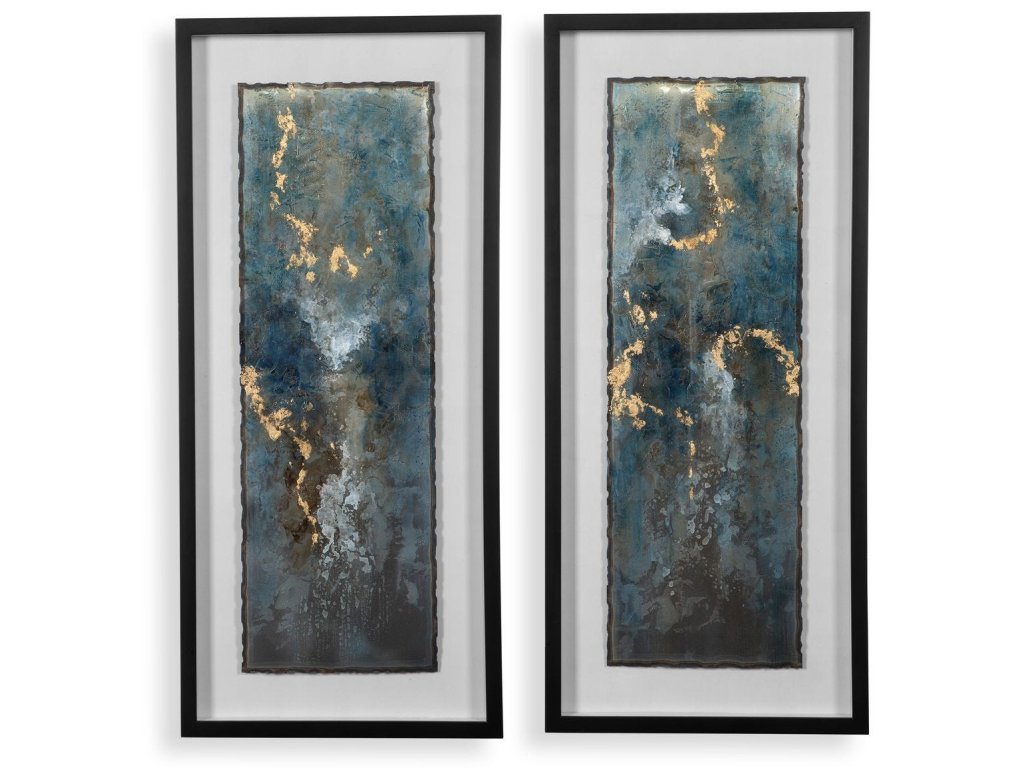 Glimmering Agate Framed Prints, S/2