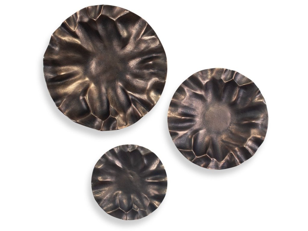 Peonia Outdoor Wall Decor, Bronze, S/3