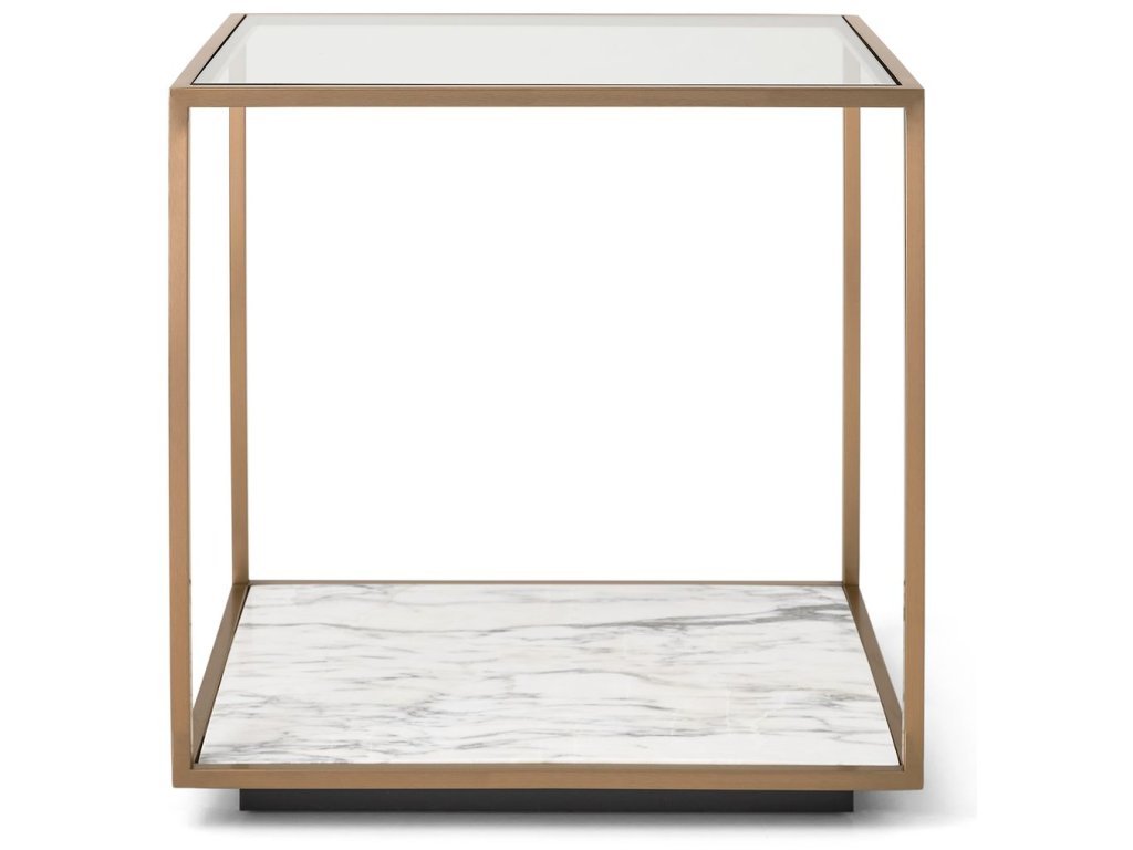 Floating Plane End Table - Marble/Brass