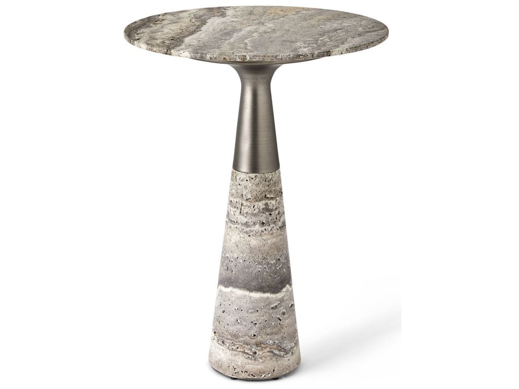Pier Accent Table - Gray Travertine