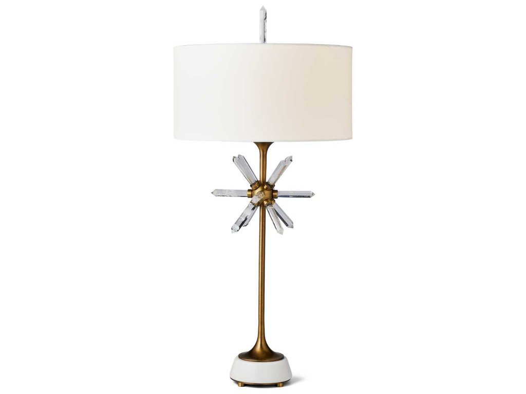 Star Quartz Table Lamp - Antique Brass
