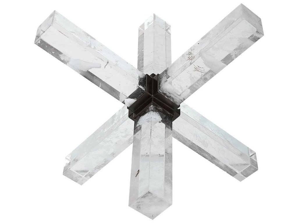 Double Cross Sculpture - Faux Quartz Crystal