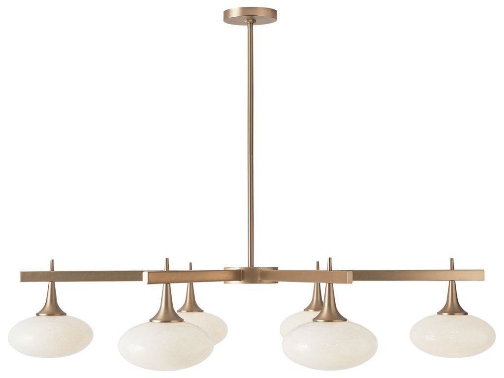 Suspension, 6 Lt Chandelier - Rich Brass