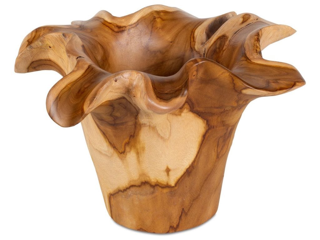Teak Flow Outdoor Bowl, Natural