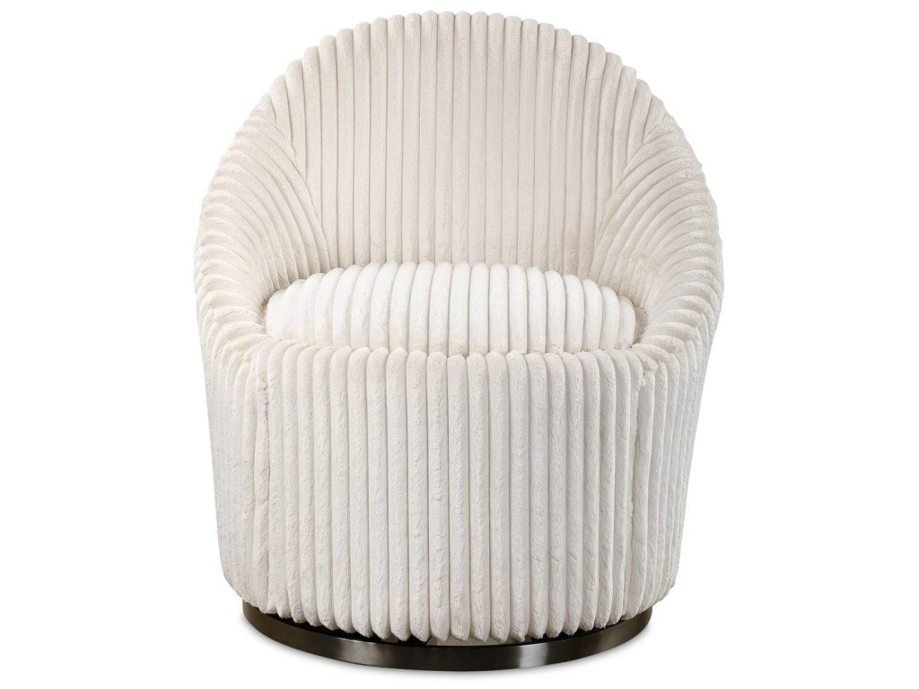 Crue Swivel Chair, Ivory