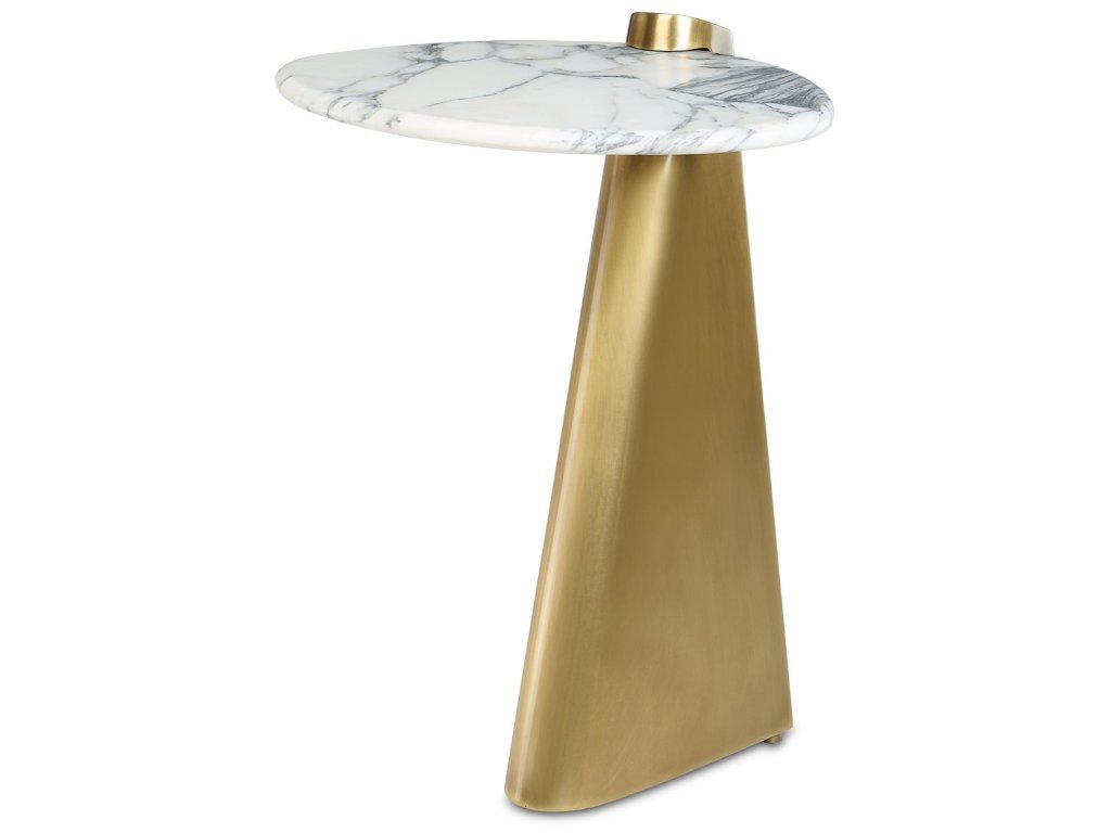 Strum Accent Table - Arabescato Marble