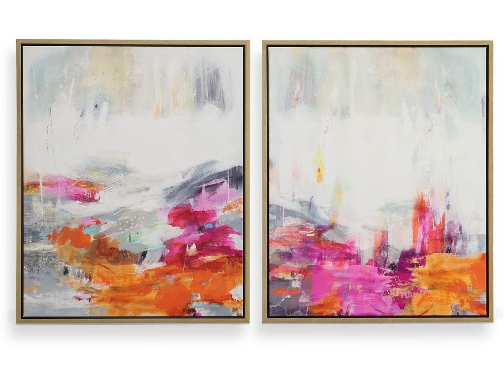 Color Theory Framed Canvases, S/2