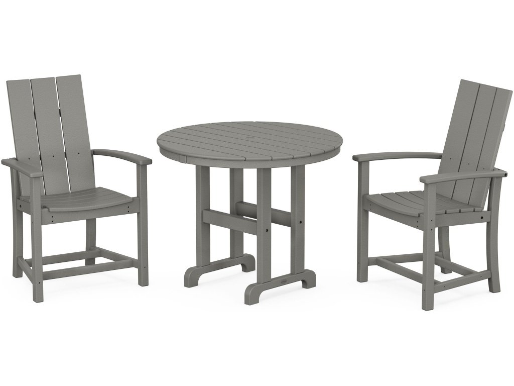 Modern Adirondack 3-Piece Round Farmhouse Dining Set