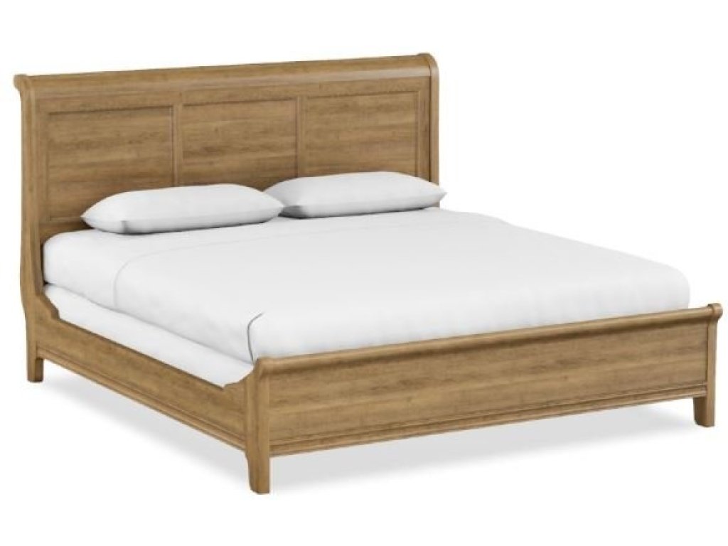 King Sleigh Bed W/Low Footboard