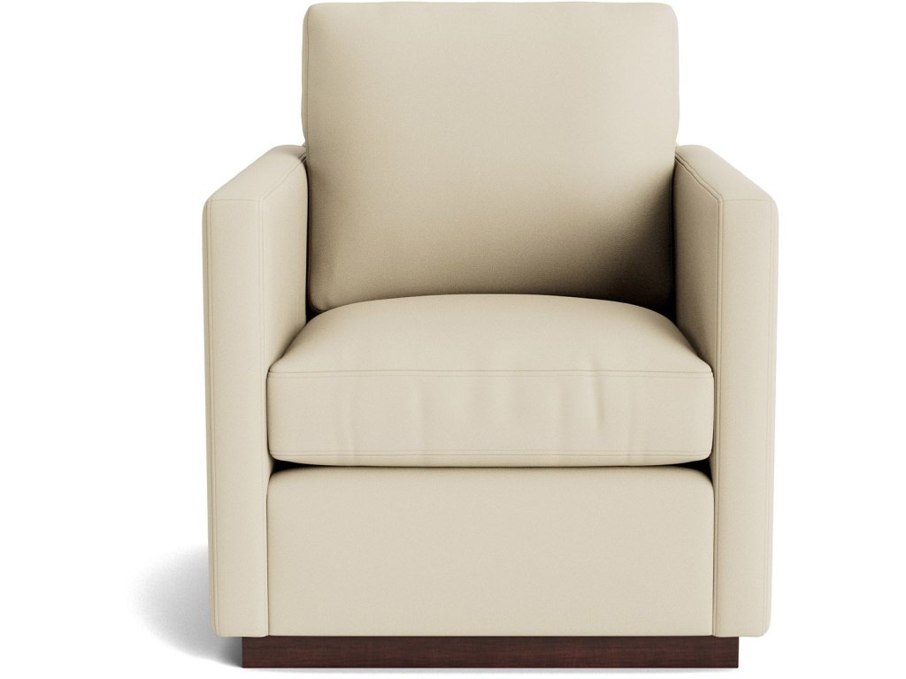 Myles Leather Thin Track Arm Swivel Chair