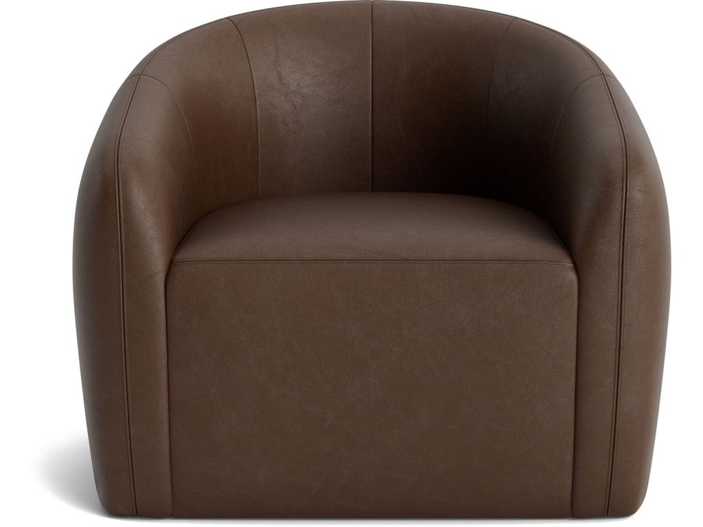 Garner Leather Barrel Swivel Chair
