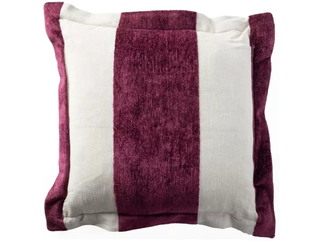 Wide Stripe Chenille Indoor Pillow Plum