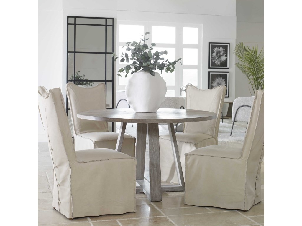Delroy Armless Chair, Stone Ivory, 2 Per Box, Priced Each