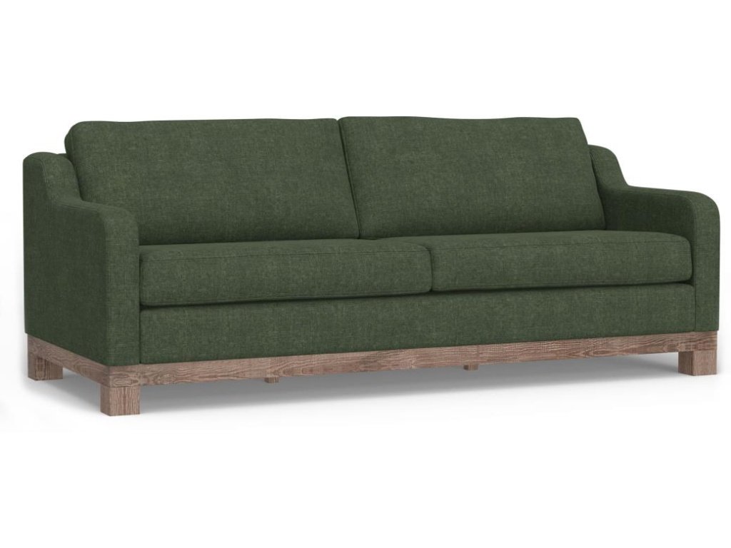 Wooden Frame & Base, Two-Cushion Sofa