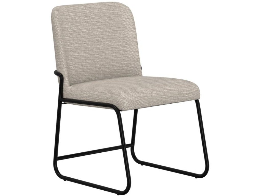 Wooden Frame & Metal Base, Upholstered Chair