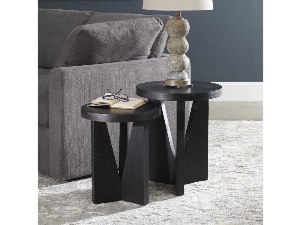 Nadette Nesting Tables, Espresso, S/2