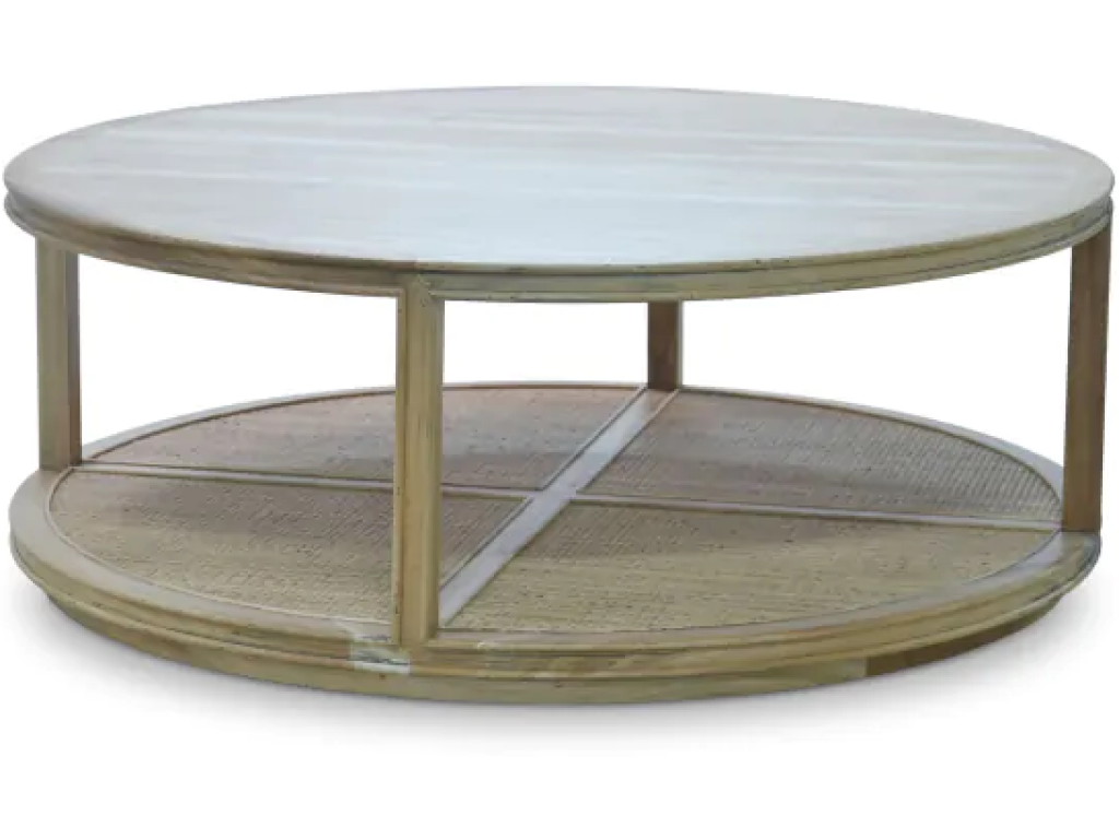 Cohan Round Coffee Table w/ Rattan