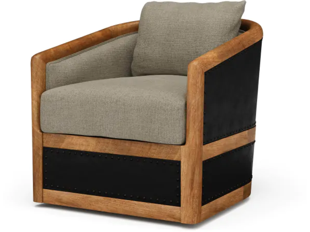 Aden Swivel Chair w/ Leather