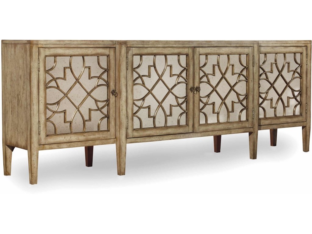 Sanctuary Four-Door Mirrored Console - Surf-Visage