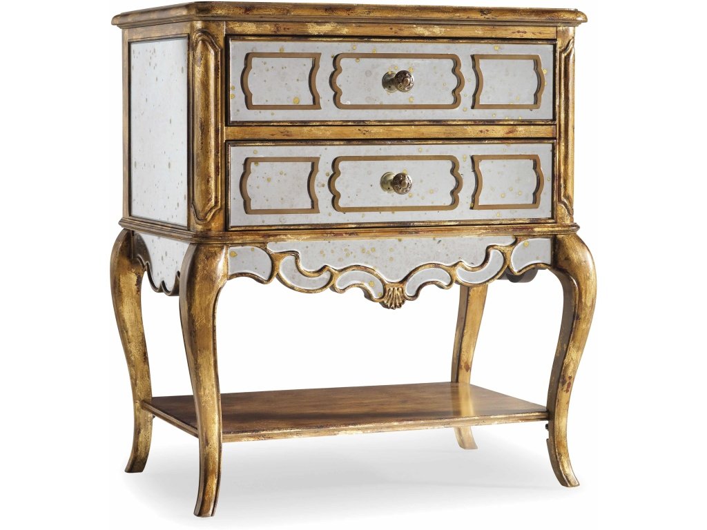 Sanctuary Mirrored Leg Nightstand-Bling