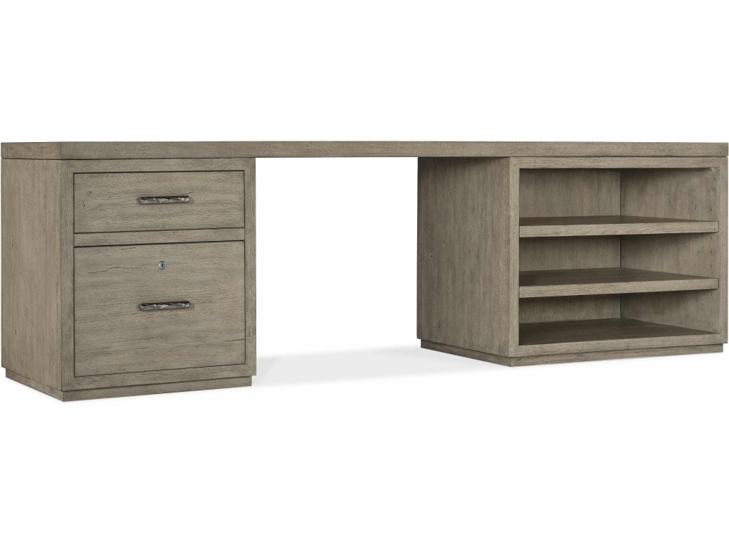Linville Falls Desk - 96in Top-Small File and Open
