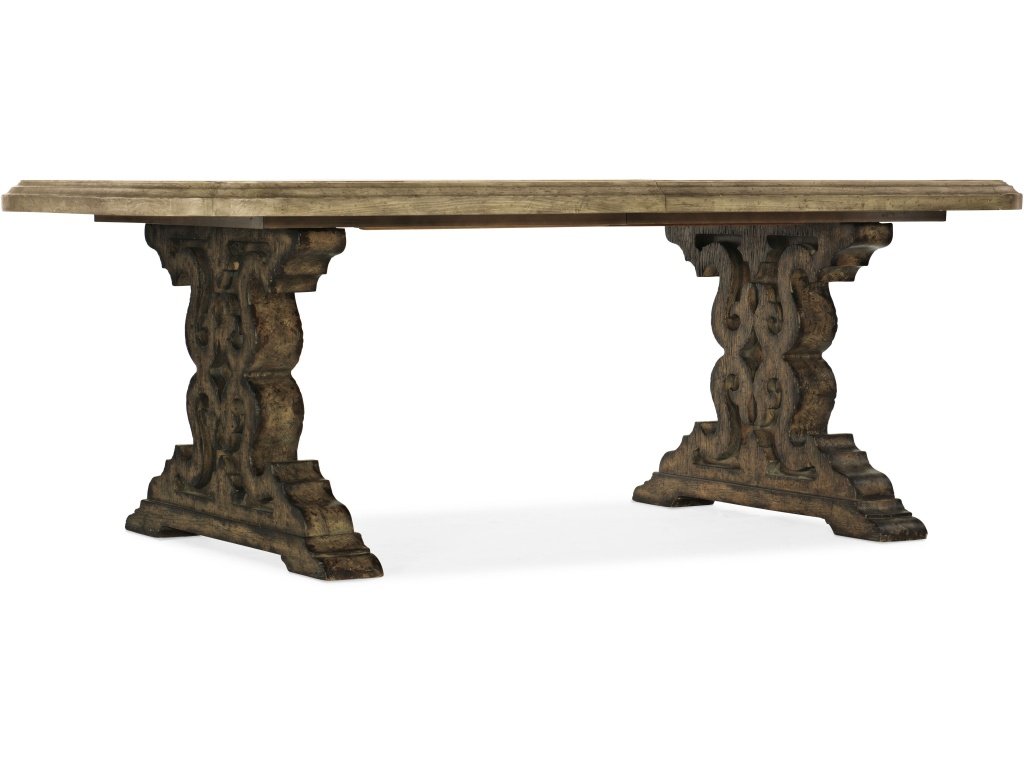 La Grange Le Vieux 86in Double Pedestal Table w/2-18in Leaves