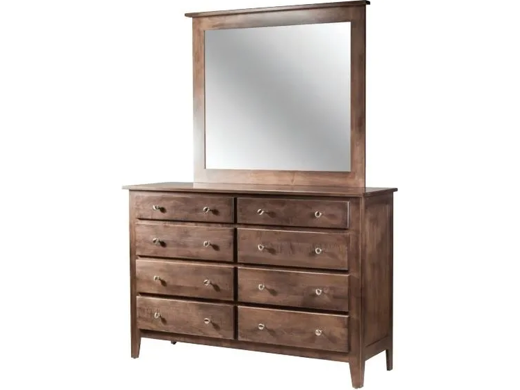 Mapleton 8-Drawer Double Dresser & Tall Medium Mirror