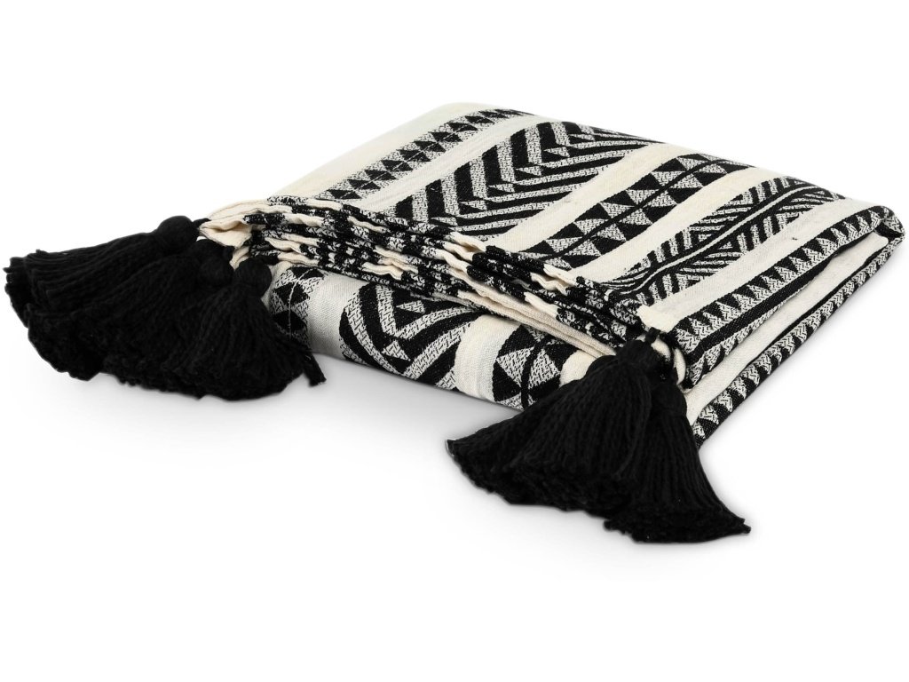 Endora Black Ivory Throw