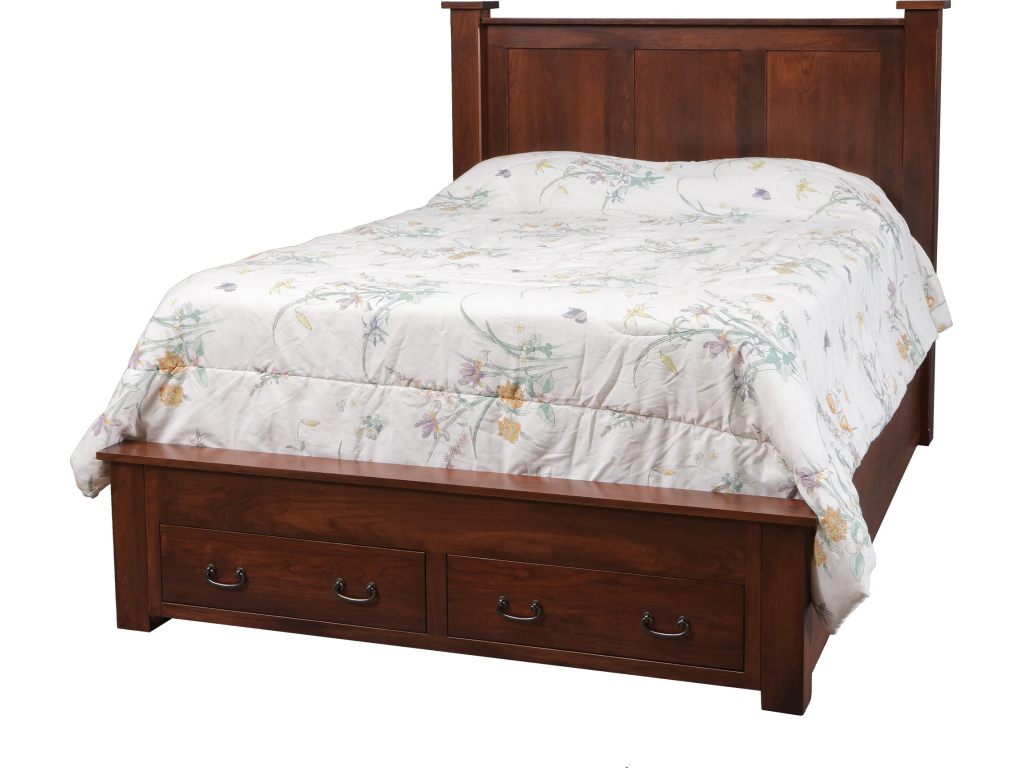 Treasure Queen Pedestal Bed w/ Two Footboard Drawers