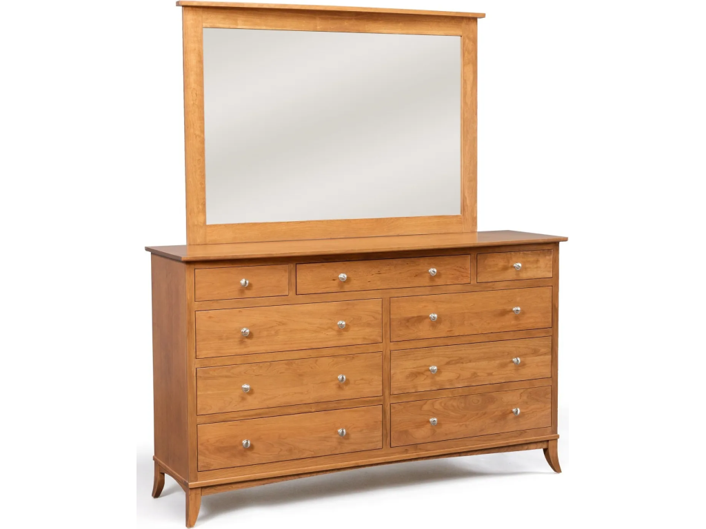 Holmes 9-Drawer Double Dresser w/ Tall Wide Mirror
