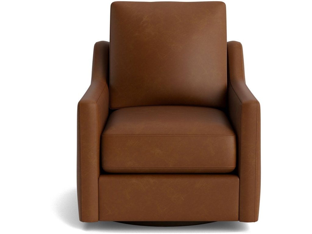 True Custom™ Leather Slope Arm Swivel Chair