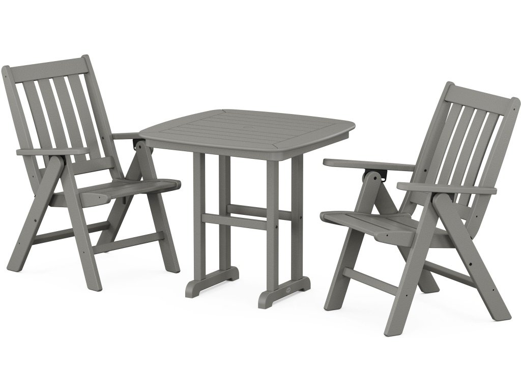 Vineyard Folding Chair 3-Piece Dining Set