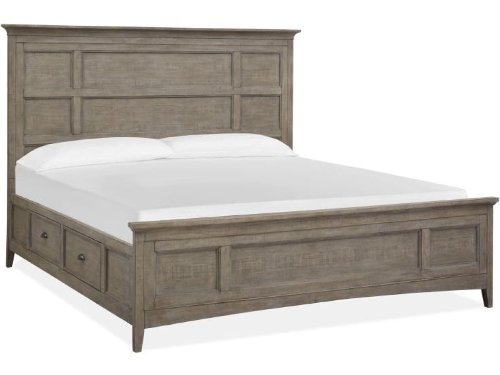 Complete Queen Panel Bed with Storage Rails