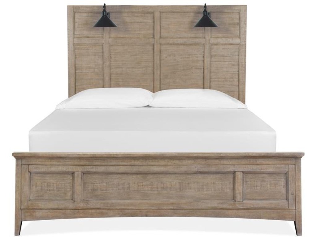 Complete Queen Lamp Panel Bed with Regular Rails
