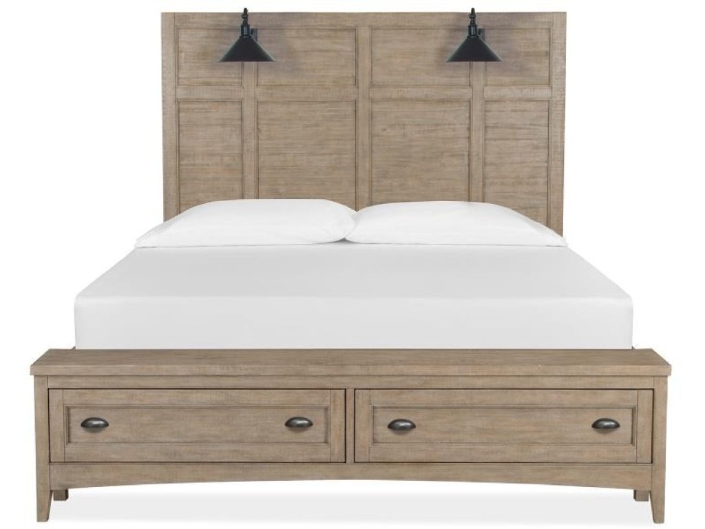 Complete Queen Lamp Panel Storage Bed