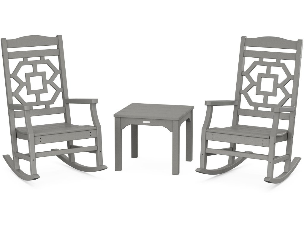 Chinoiserie 3-Piece Rocking Chair Set