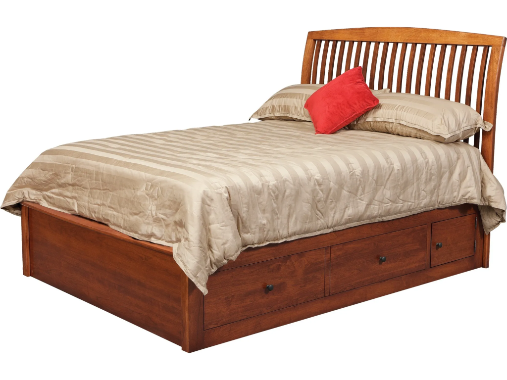 Holmes Queen Pedestal Bed w/2 60" Wide Side Drawers