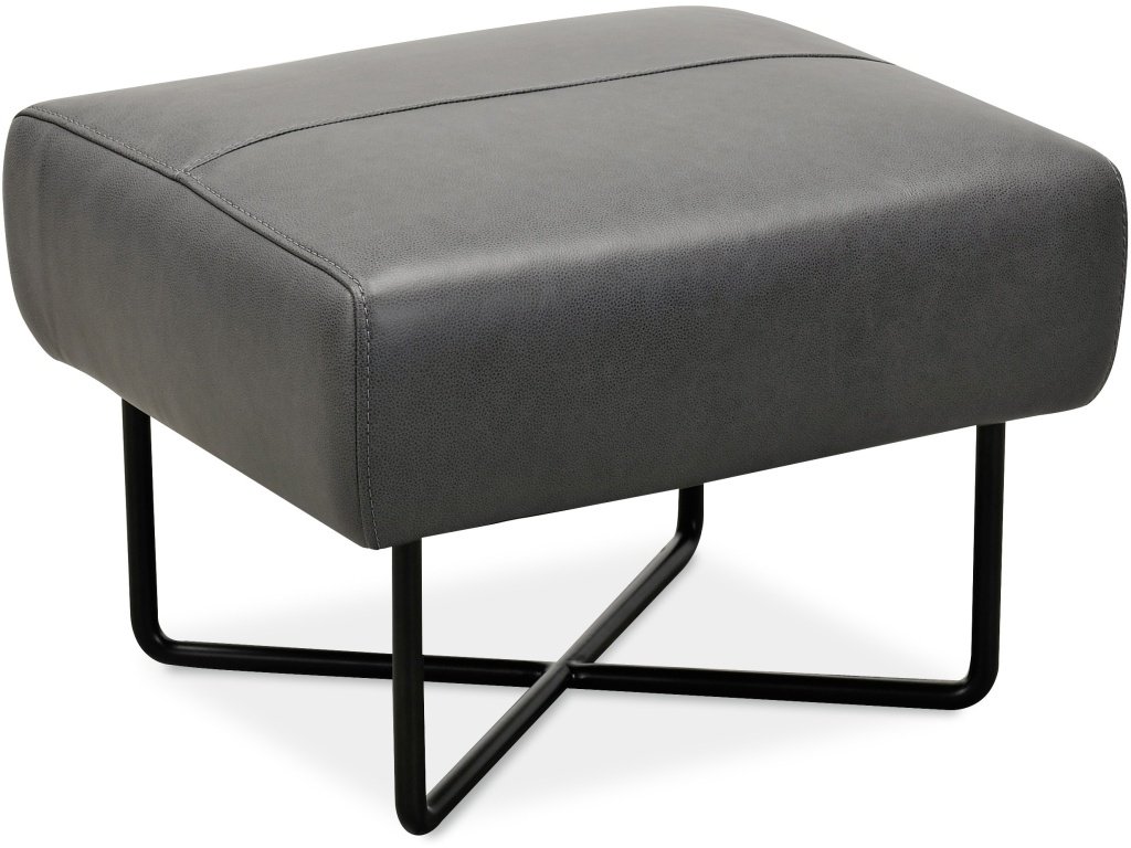 Efron Ottoman w/ Black Metal Base