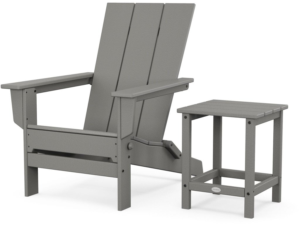 Modern Studio Folding Adirondack Chair With Side Table