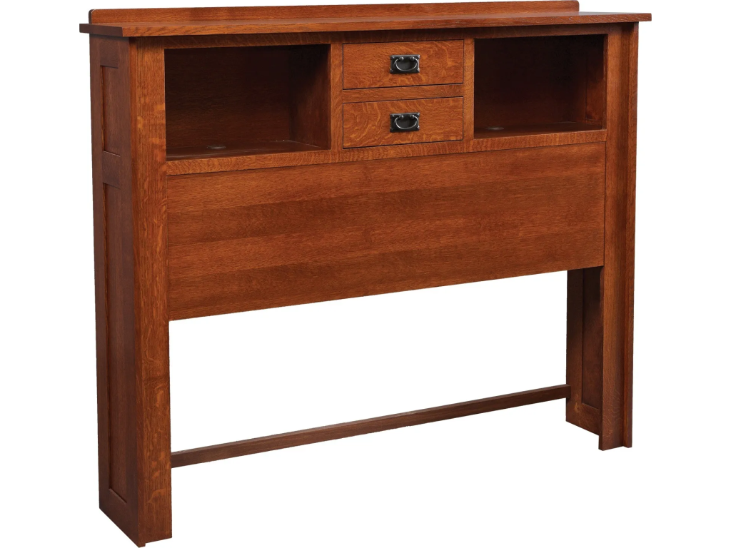 Mission Queen 2-Drawer Bookcase Headboard
