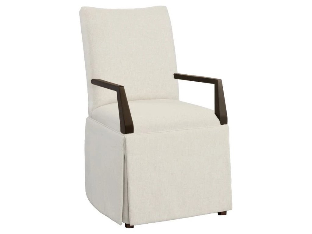 Concave Short Back Skirted Arm Chair 