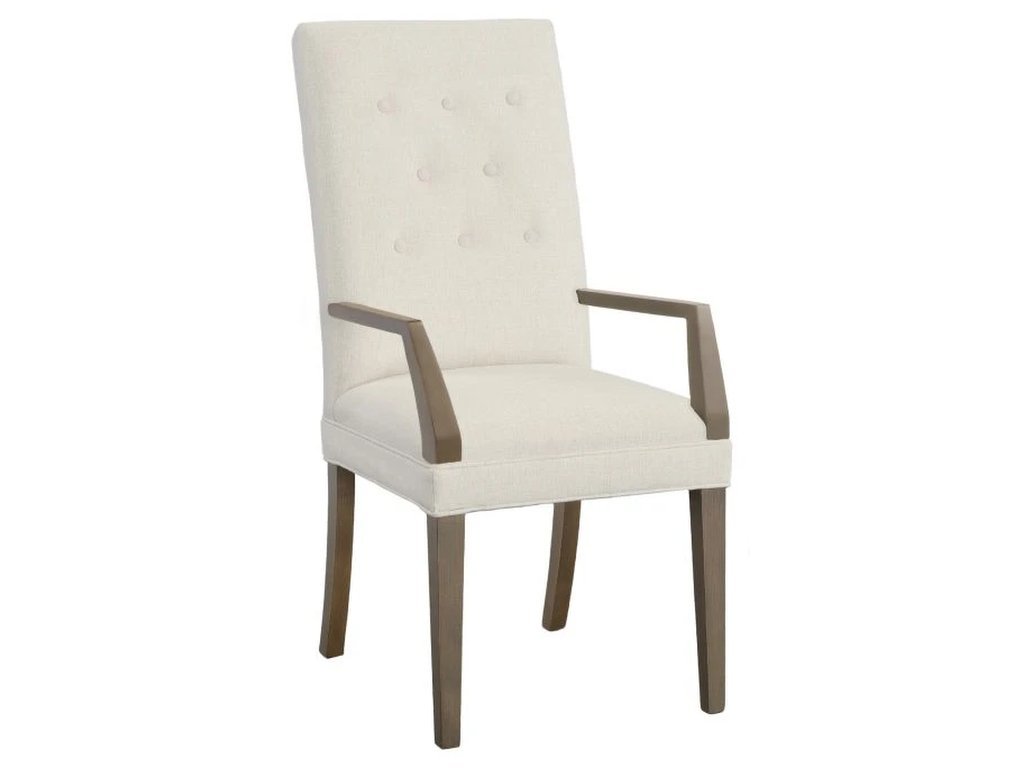 Straight Tall Button Back Arm Chair 