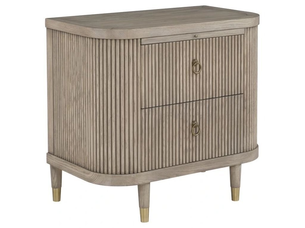 Two Drawer Demilune Nightstand 