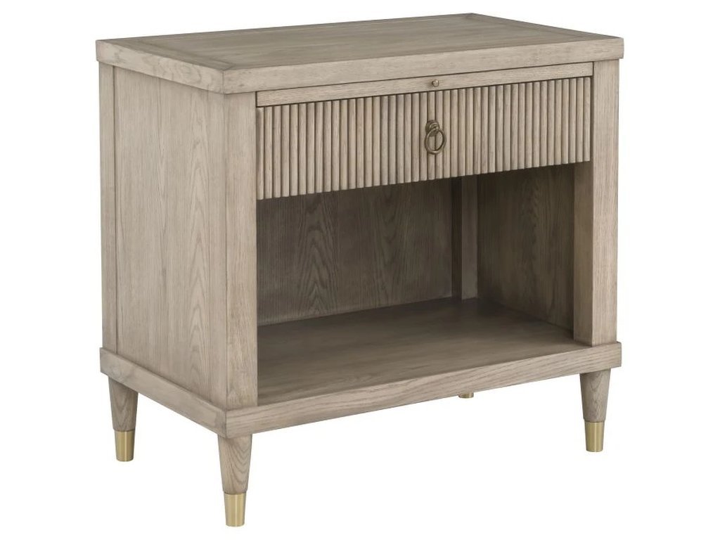 One Drawer Rectangular Nightstand 