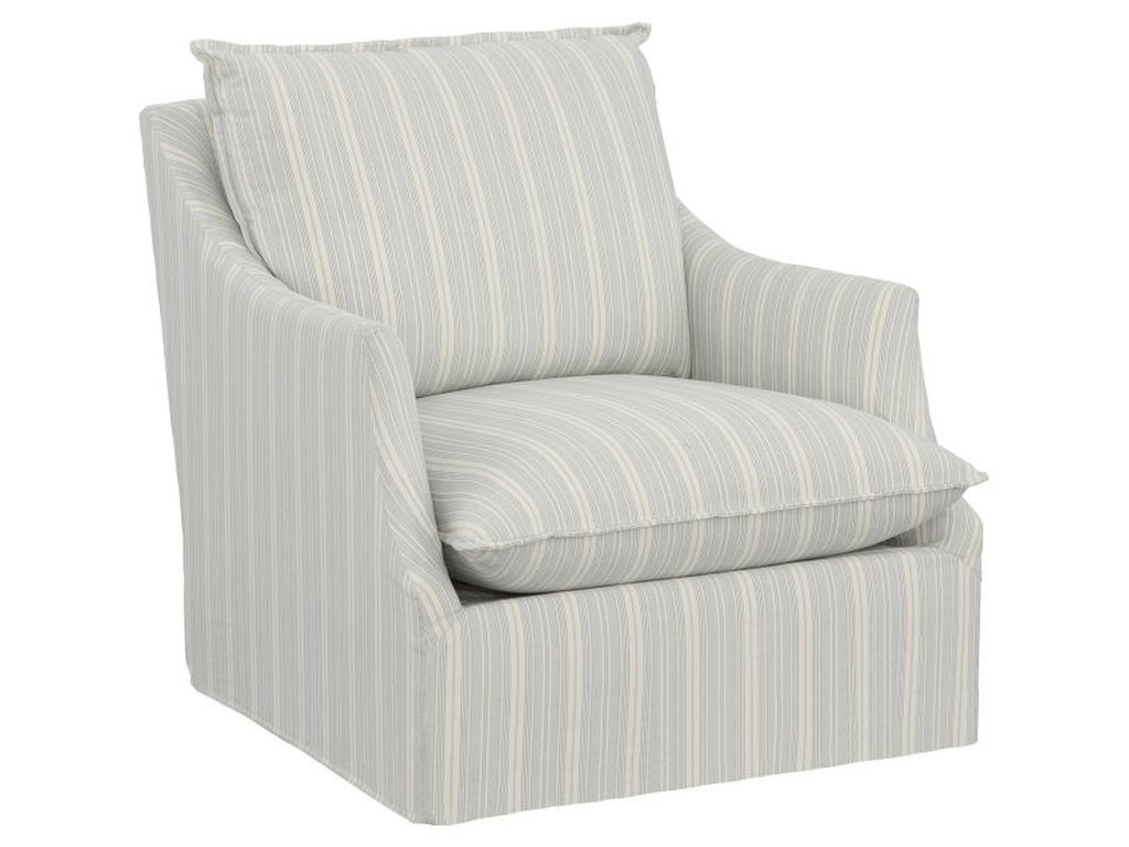 Baldwin Slipcovered Swivel Chair 