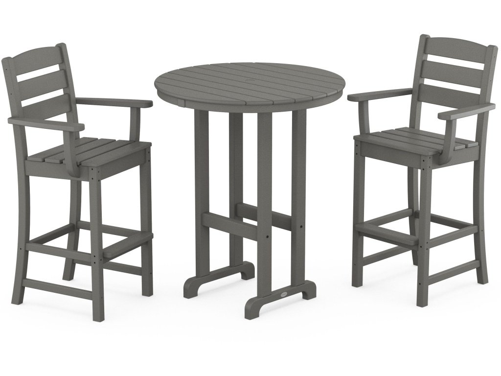 Lakeside 3-Piece Round Bar Arm Chair Set
