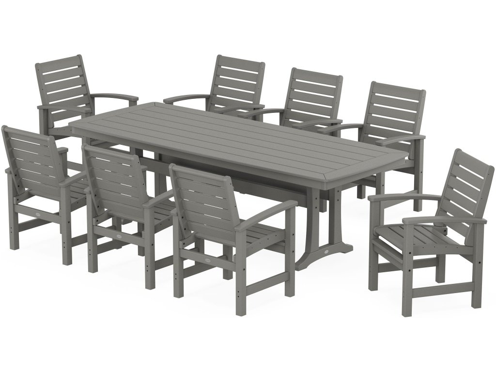 Signature 9-Piece Dining Set With Trestle Legs