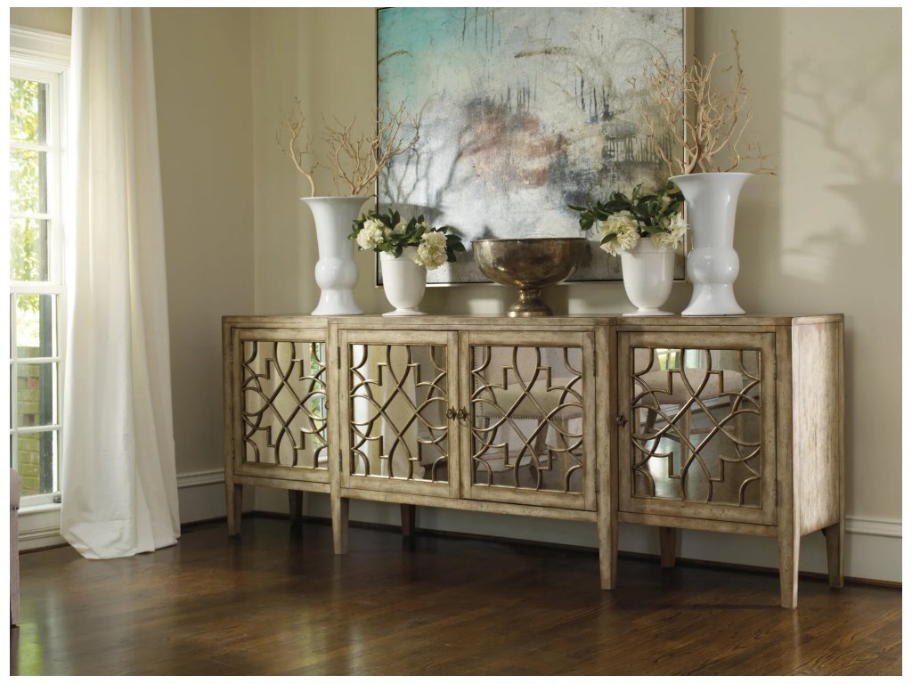 Sanctuary Four-Door Mirrored Console - Surf-Visage