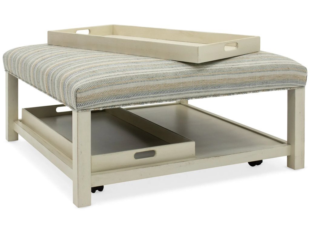 Henri Square Non-Tufted Tray Ottoman