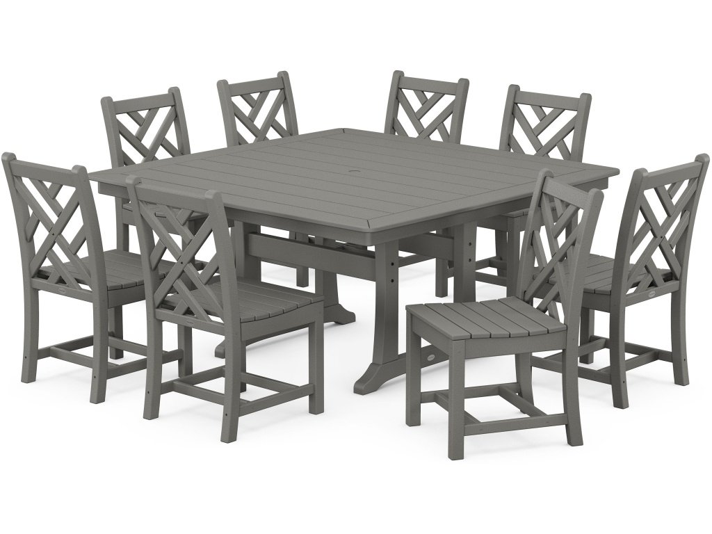 Chippendale 9-Piece Nautical Trestle Dining Set